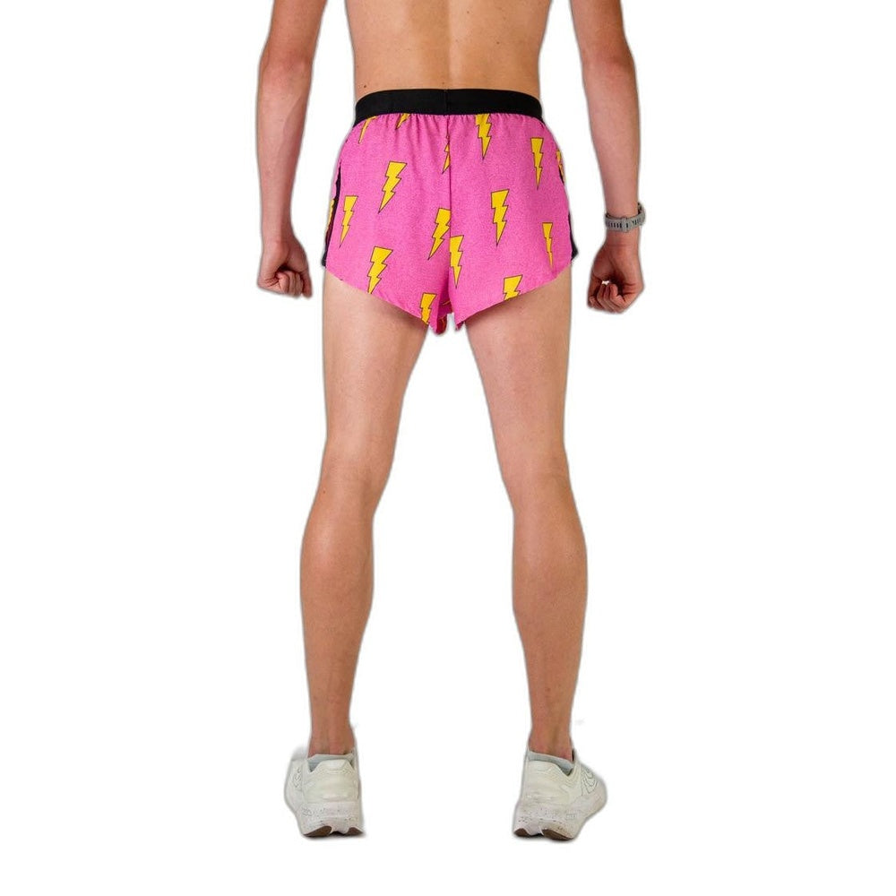 Chicknlegs Men's Pink Bolts 2" Split Shorts - L