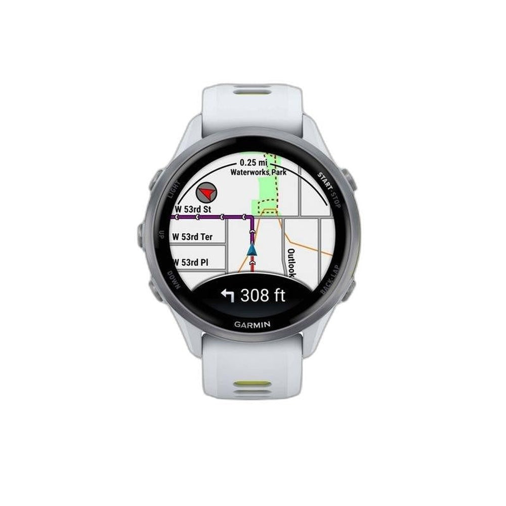 Garmin Forerunner® 970 Titanium with Whitestone Case and Whitestone/Translucent Amp Yellow Band