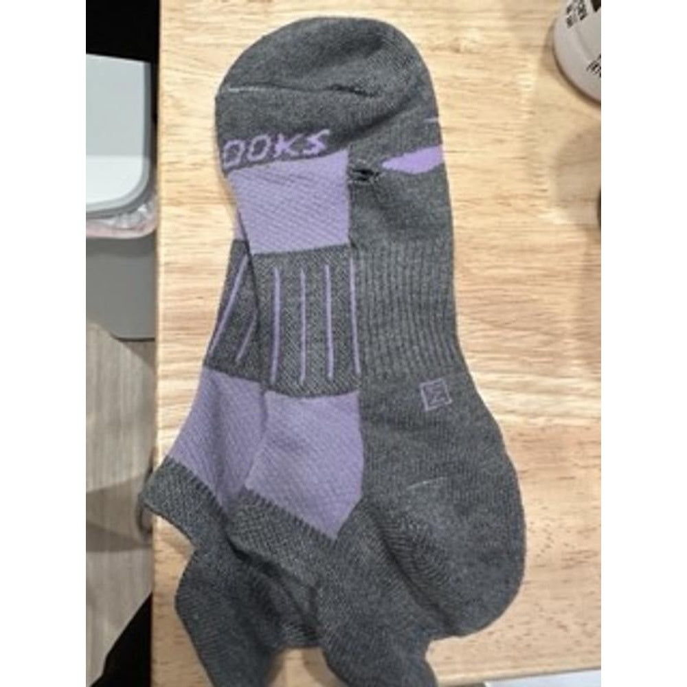 Brooks Ghost Midweight 2 Pack Socks Grey Marathon Black Red Large