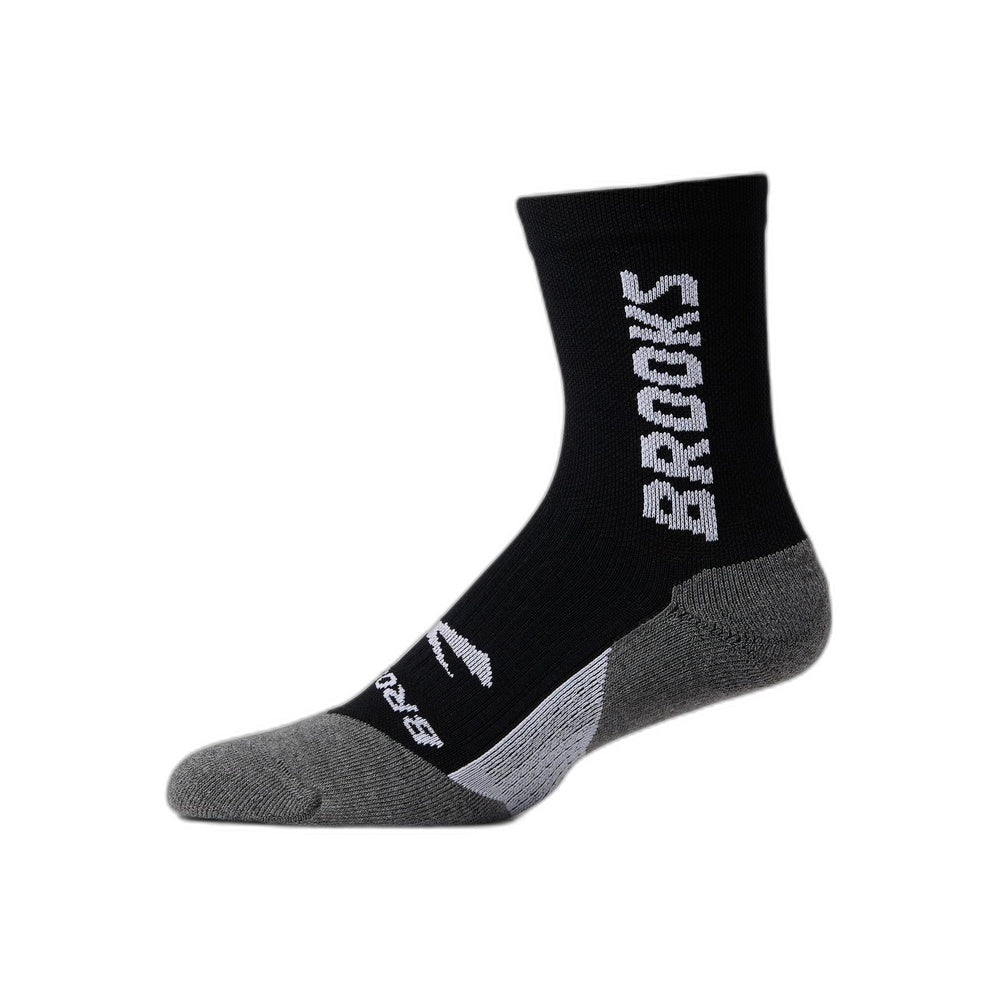 Brooks Ghost Midweight Crew Black Sock XLarge