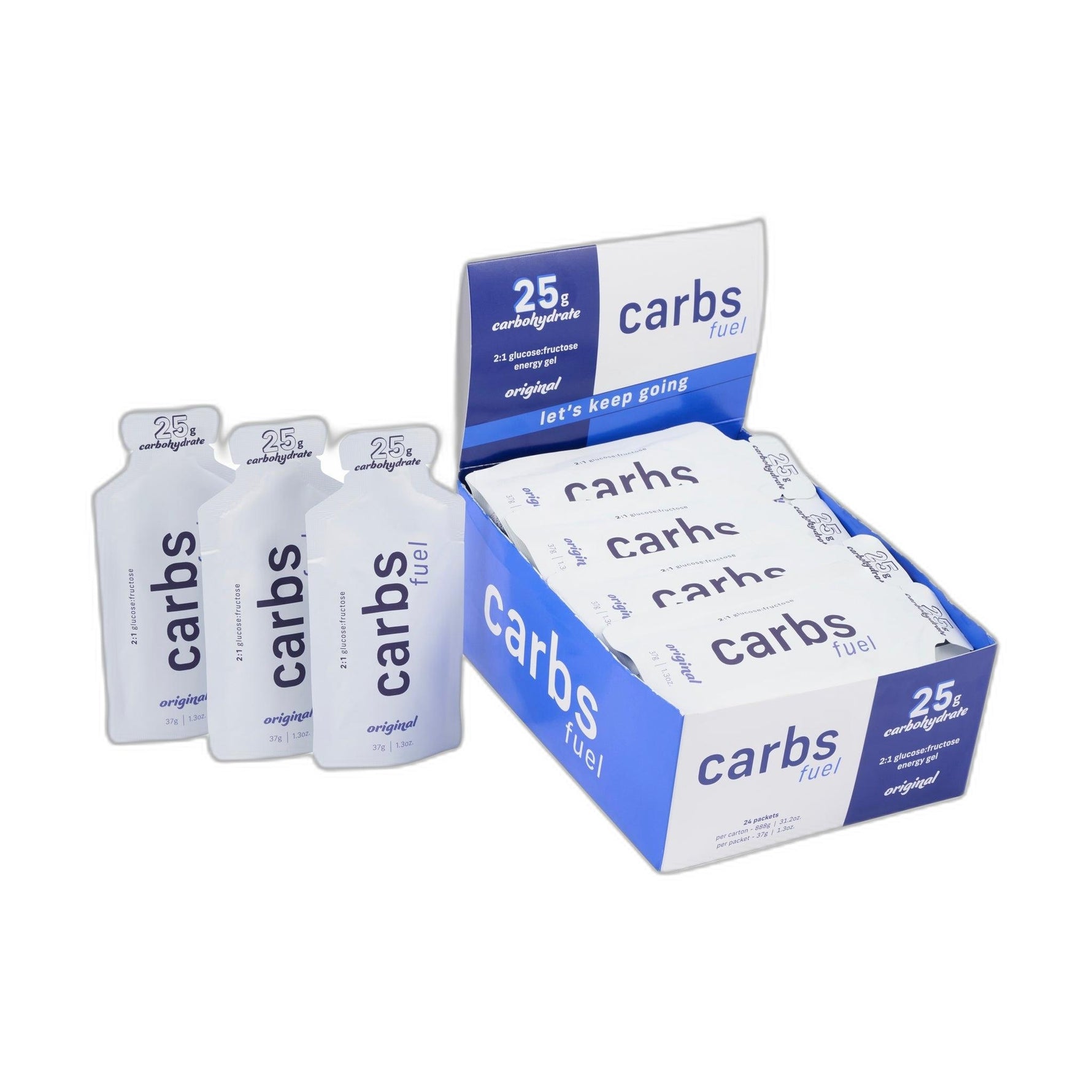 Carbs Fuel 25g Energy Gels 24ct Box Original single