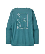 W's L/S Cap Cool Daily Graphic Shirt - Waters Swelldrifter: Wetland Blue X-Dye M