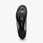 Shimano RC703 cycling shoe bottom view showing carbon sole and cleat mounting system
