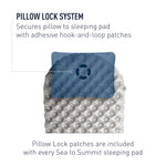 Sea to Summit navy blue inflatable camping pillow with pillow lock system
