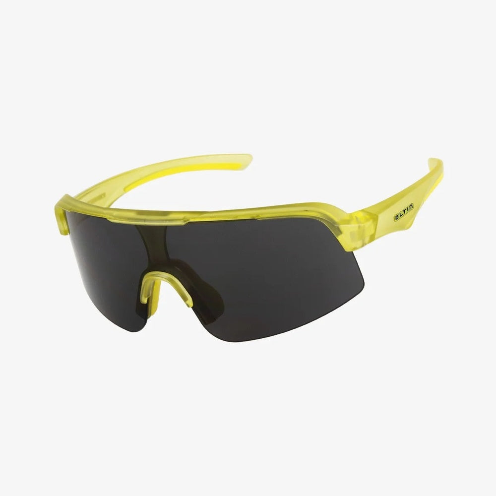 ELTIN Forest sports sunglasses with neon yellow frame and dark black lenses