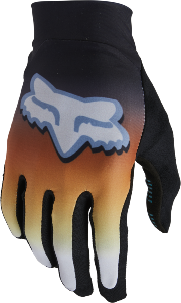 Fox Racing Flexair Park Gloves in JD colorway with gradient black to orange fade design