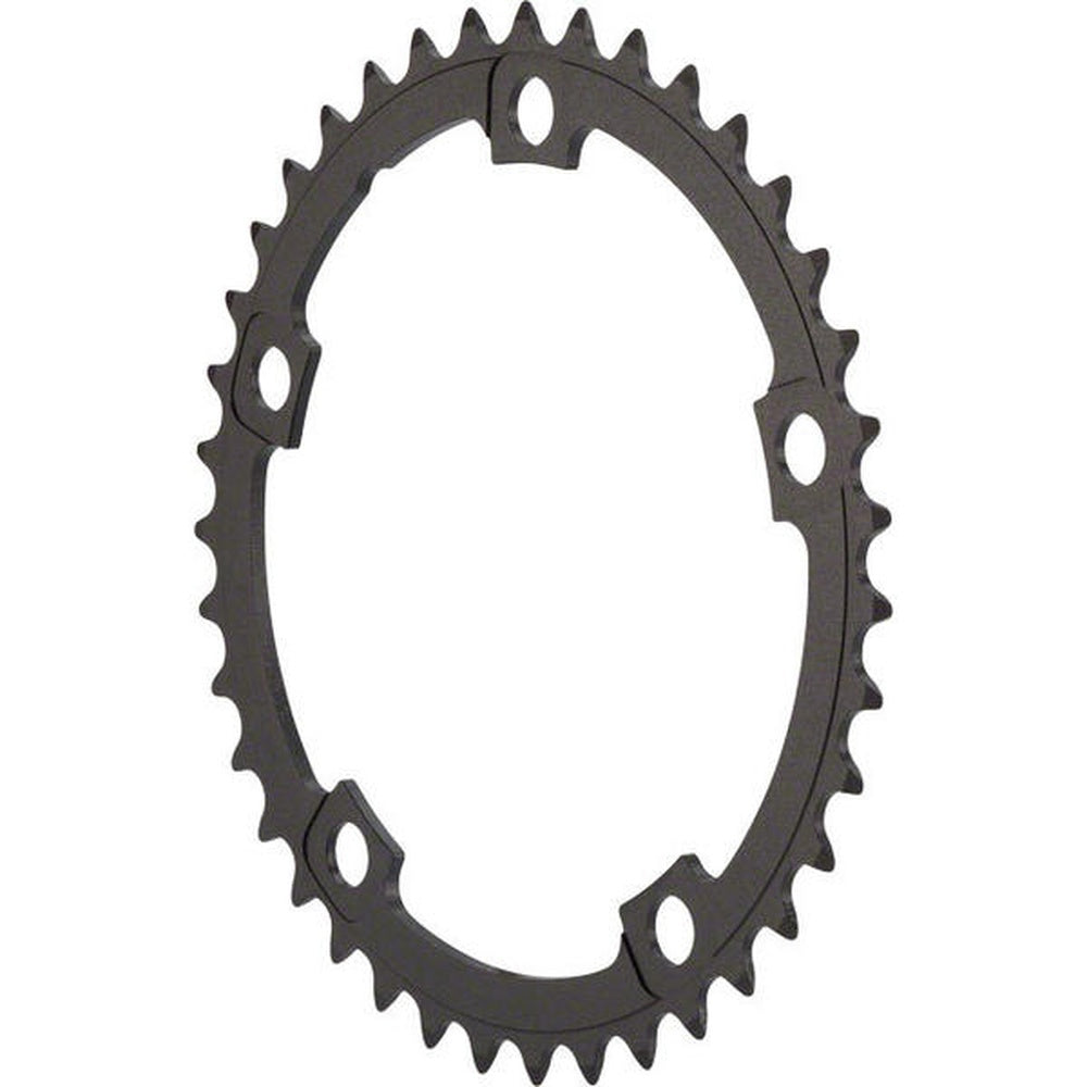 FSA Pro Road black aluminum chainring with 5 bolt holes and teeth