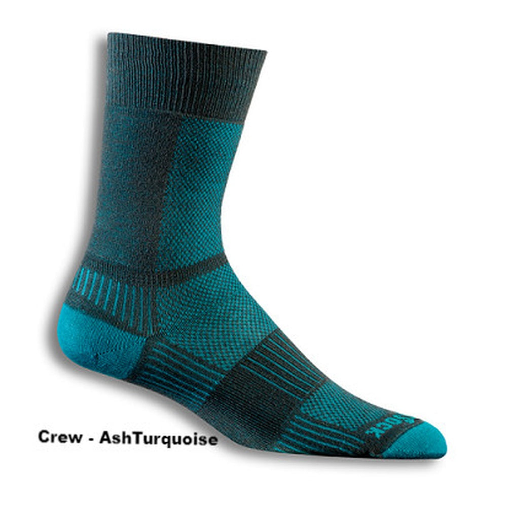 Wrightsock Double Layer Coolmesh II Crew - Ash/Turquoise