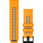 Garmin QuickFit 26 watch band in spark orange silicone with black buckle