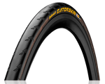 Continental Gatorskin bicycle tire in black with orange branding and tread pattern