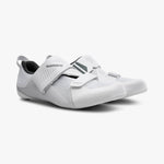 White Shimano TR5 men's cycling shoes with Velcro straps and mesh panels