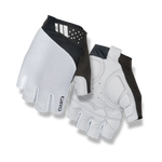 Giro Monaco II Gel cycling gloves in white with black trim, showing palm and back
