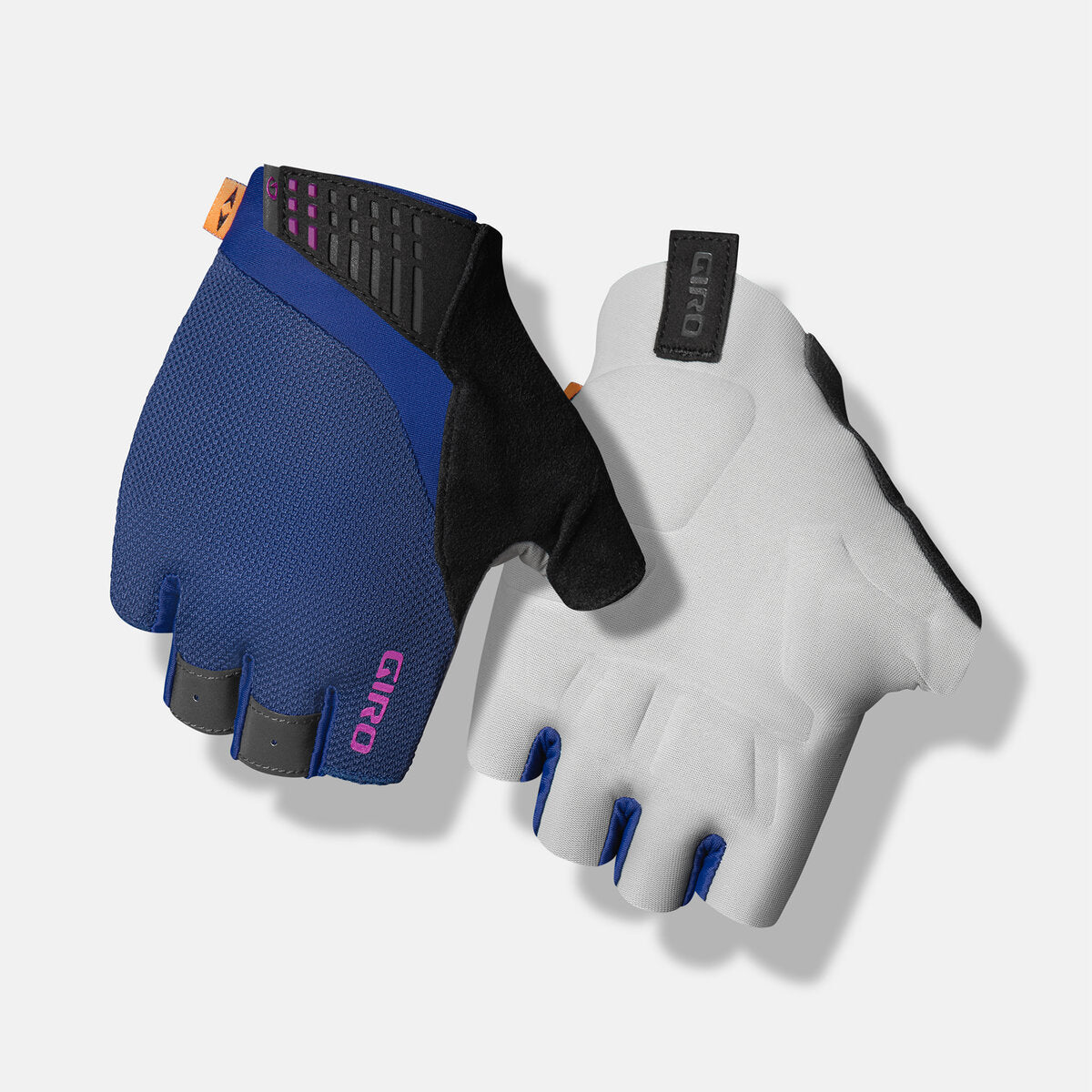 Giro Supernatural Women's Road Cycling Gloves in Midnight Blue with Purple Accents