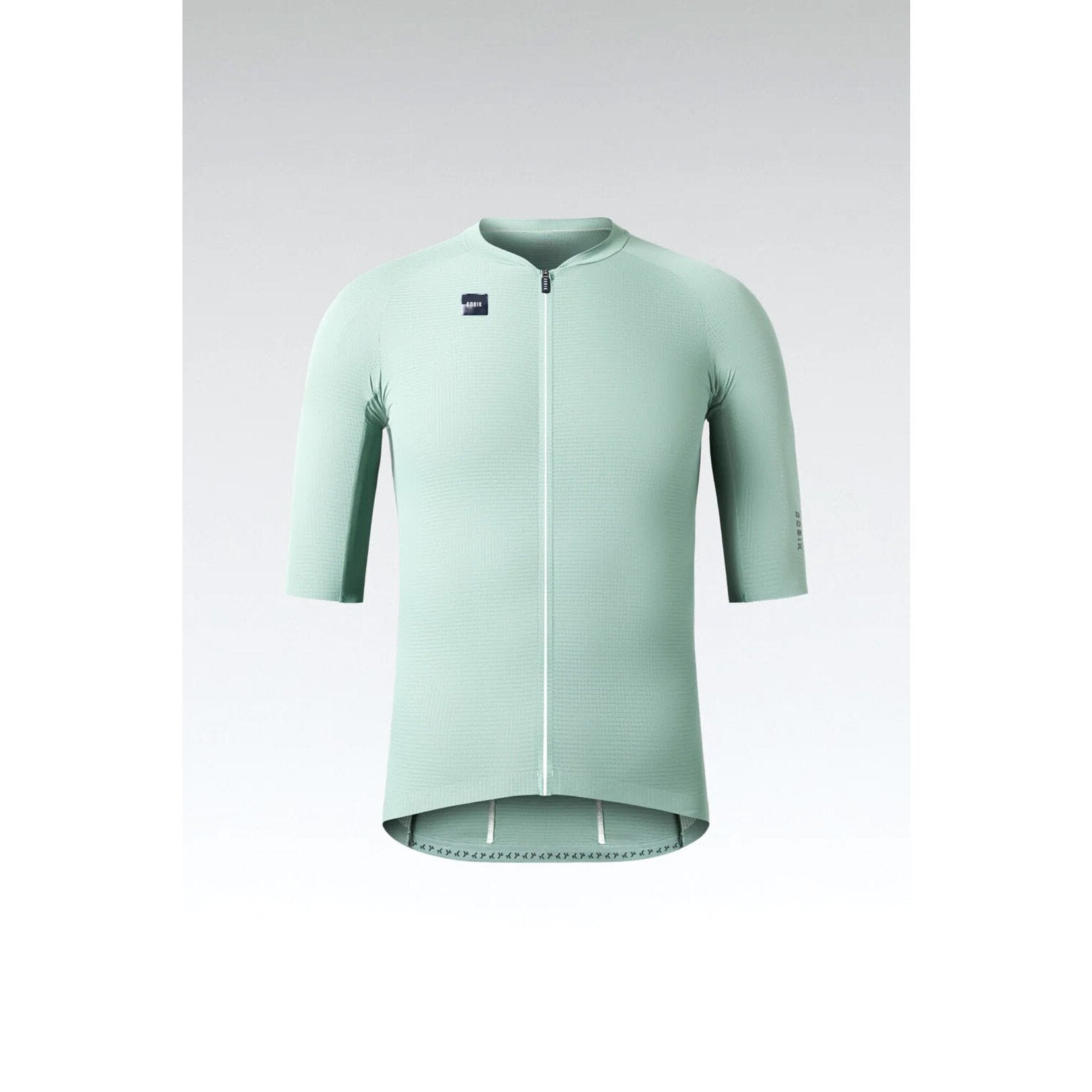 Gobik Phantom Jersey in mint green with full zip and professional cycling cut