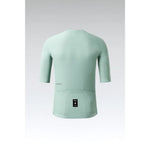 Gobik Phantom cycling jersey in sage green color, back view showing rear pockets