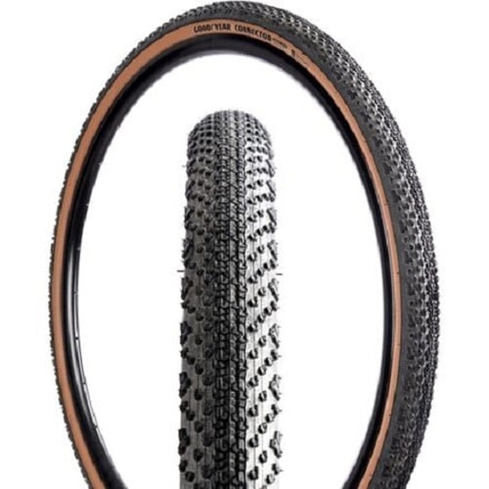 Goodyear Connector Ultimate tubeless bicycle tire with black tread and tan sidewall