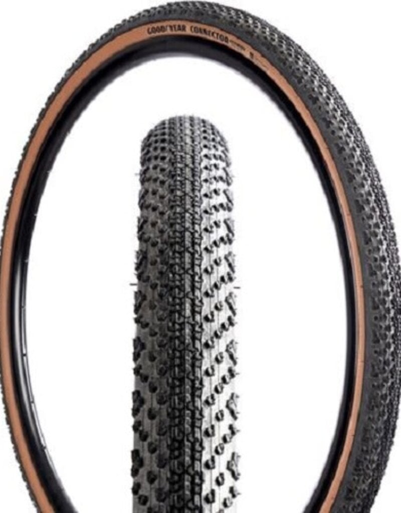 Goodyear Connector bicycle tire with black tread and tan sidewalls