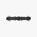 Shimano Saint PD-G8040 pedal viewed from narrow end showing traction pins and spindle