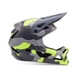 Fox Racing Youth Rampage Mountain Bike Helmet in Cascade Camo gray and neon green pattern