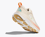 Hoka Gaviota 5 women's running shoe in vanilla cream colorway with orange pull tab