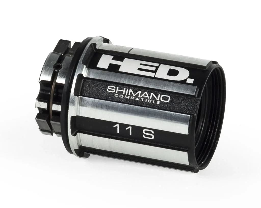 HED Shimano 11S freehub body in black and silver finish