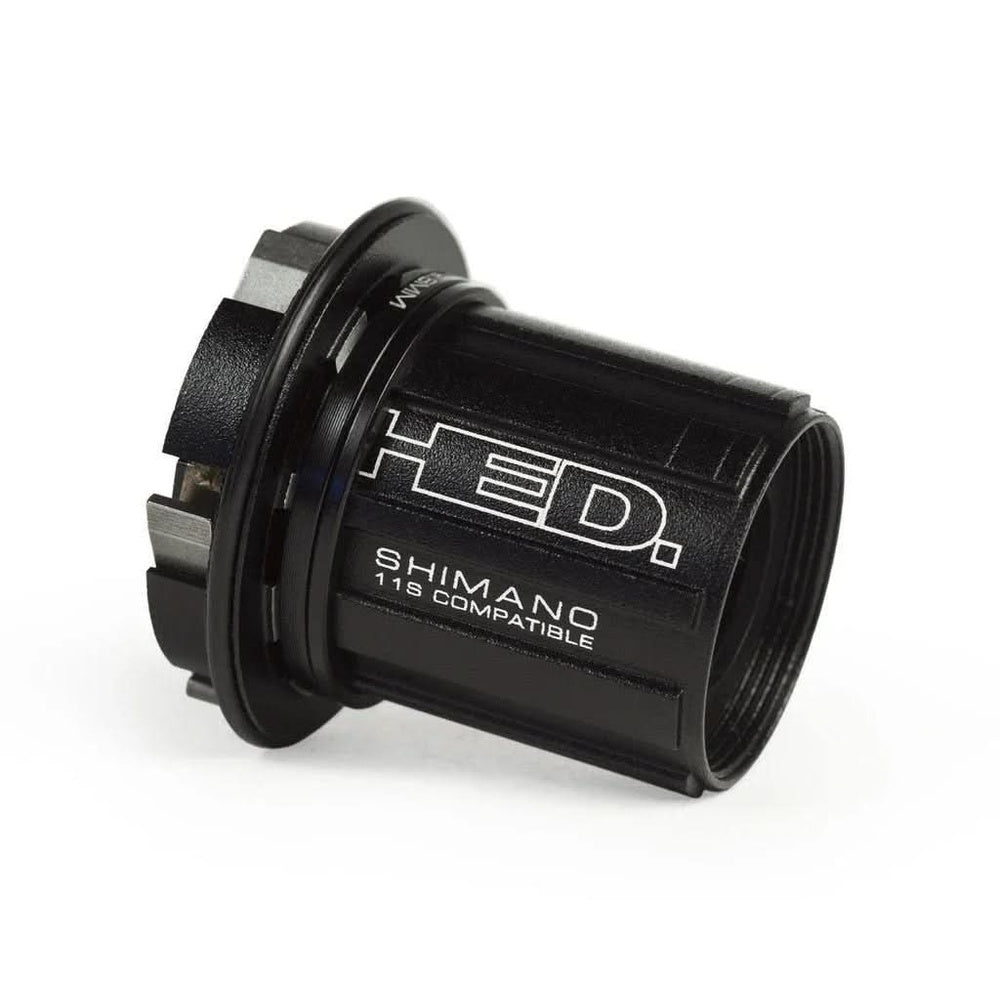 HED black freehub body with Shimano 11 speed compatibility markings