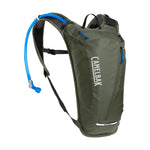 CamelBak Rogue hydration pack in dusty olive with blue hydration tube