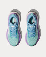 HOKA Bondi 8 women's running shoes in airy blue and purple colorway