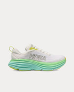 HOKA Bondi 8 women's running shoe in white with turquoise sole