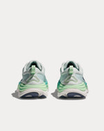 Hoka Gaviota 5 women's running shoes in snow melt/cielo blue colorway, rear view