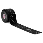 RockTape GO Reflective kinesiology tape roll in black with white reflective dots pattern