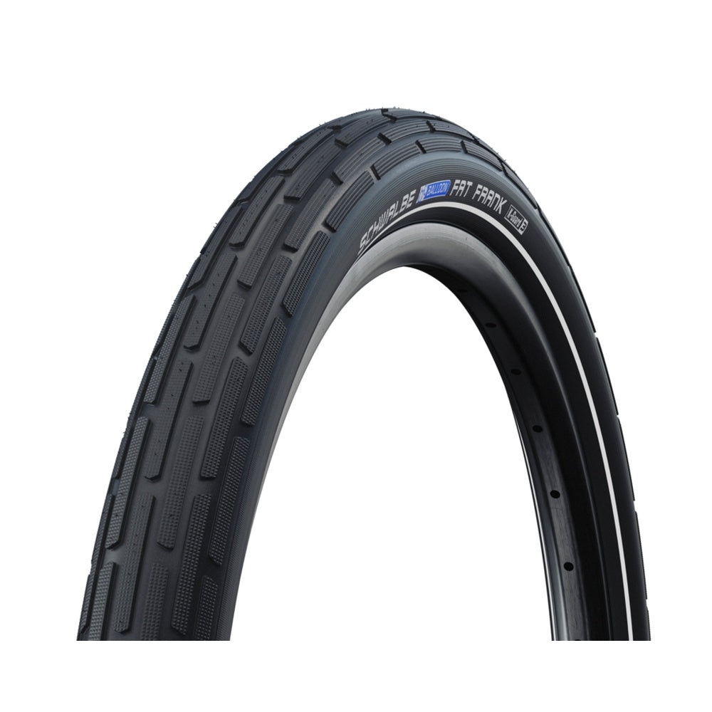 Schwalbe Fat Frank 26x2.35 black skinwall bicycle tire on transparent background