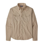 Patagonia Men's Long-Sleeved Self-Guided Hike Shirt in Oar Tan color