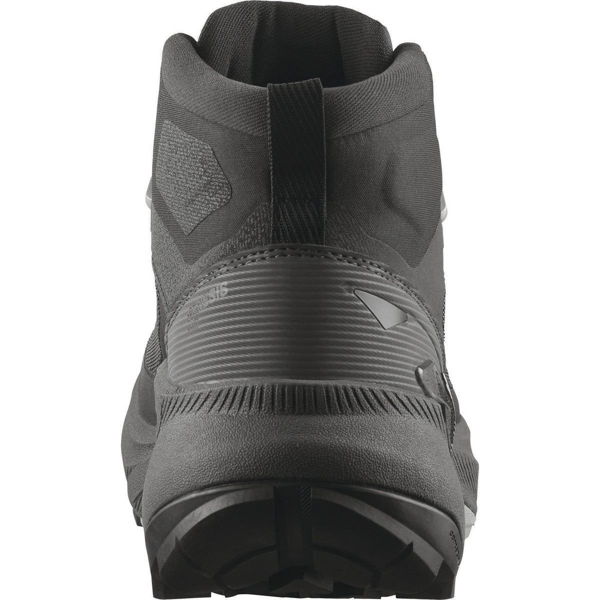 Salomon Genesis MID GTX hiking boot rear view showing heel counter and ankle collar