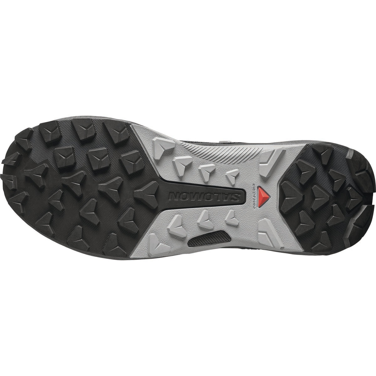 Salomon Genesis MID GTX boot outsole view showing Contagrip lugged rubber tread pattern