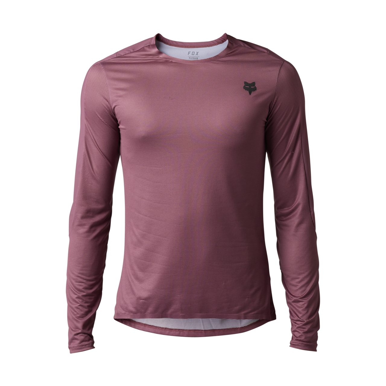 Fox Racing Flexair Ascent Long Sleeve Jersey in Cordovan Red with subtle striped texture