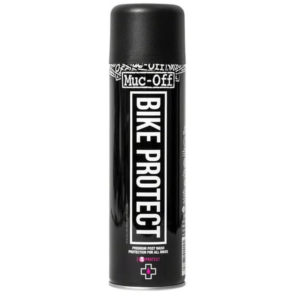 Muc-Off Bike Protect black aerosol spray can with white text branding