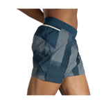 Brooks Sherpa 5 inch men's running shorts in blue geometric pattern