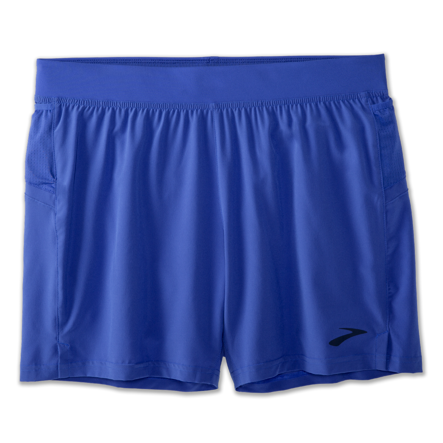 Brooks Sherpa 5-inch men's running shorts in bright blue with elastic waistband
