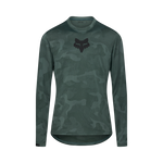 Fox Ranger long sleeve jersey in dark green camouflage pattern with black Fox logo