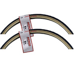 Two Kenda K36 27x1-1/8 wire bead bicycle tires with black tread and gum sidewalls