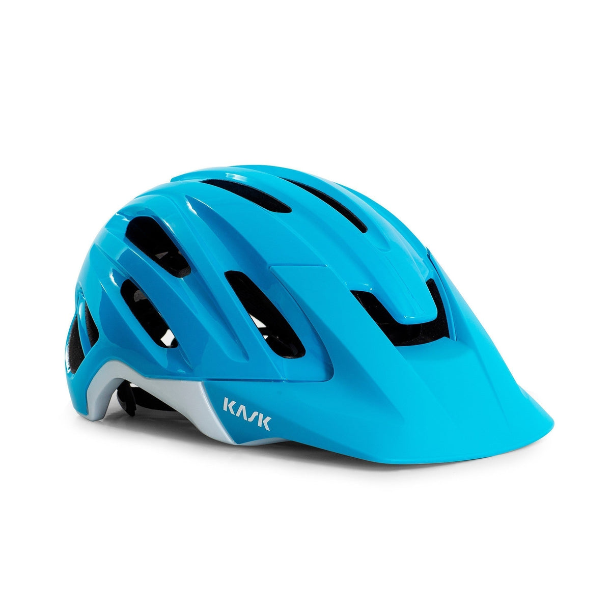 KASK Caipi mountain bike helmet in light blue with multiple ventilation slots