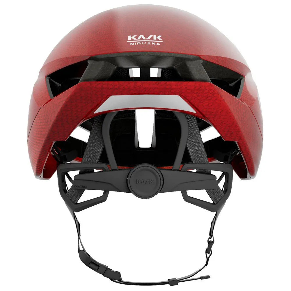 Kask Nirvana Aero Road Helmet in Cherry Burst colorway showing aerodynamic profile and ventilation