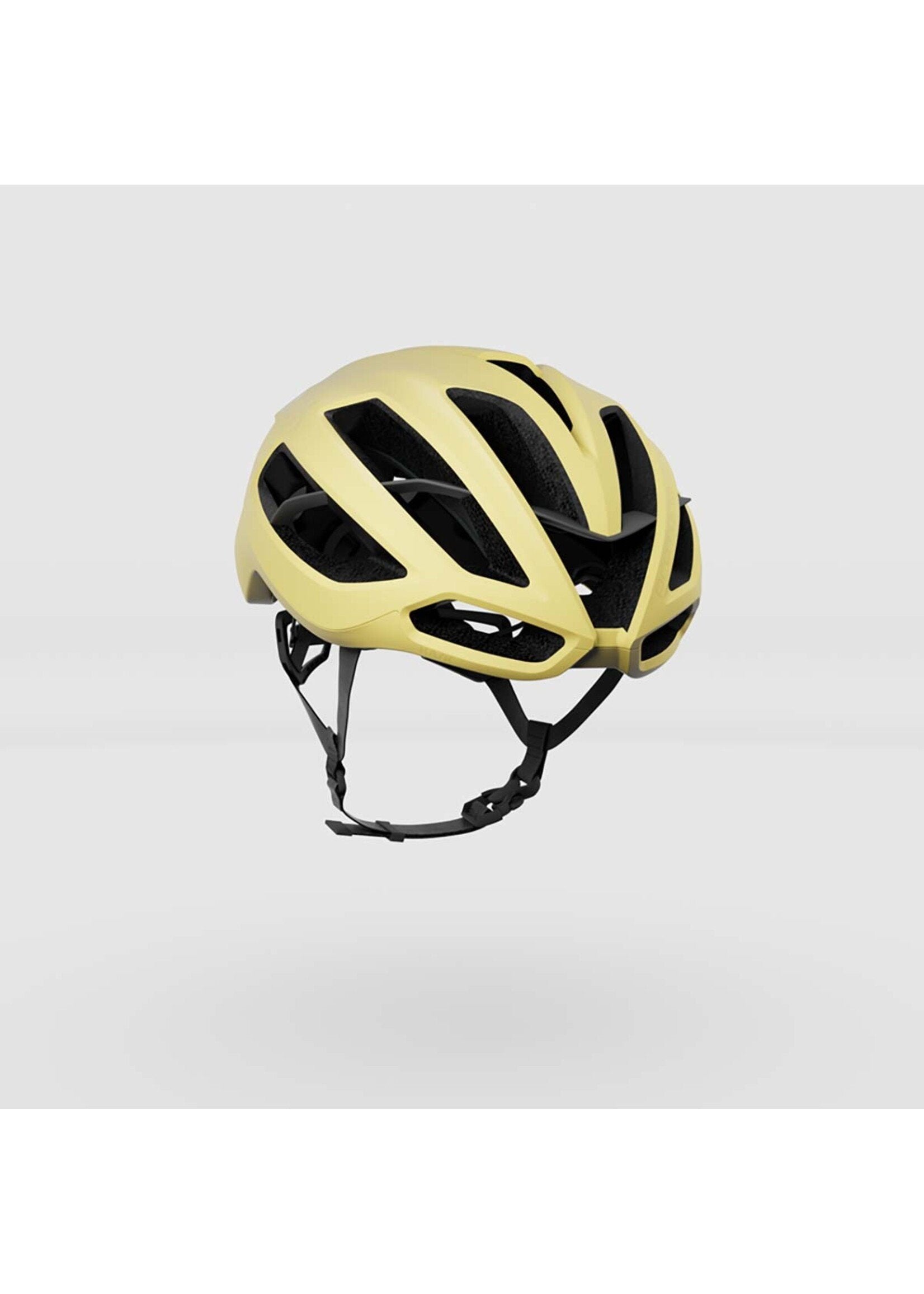 KASK Protone Icon cycling helmet in matte yellow with aerodynamic design