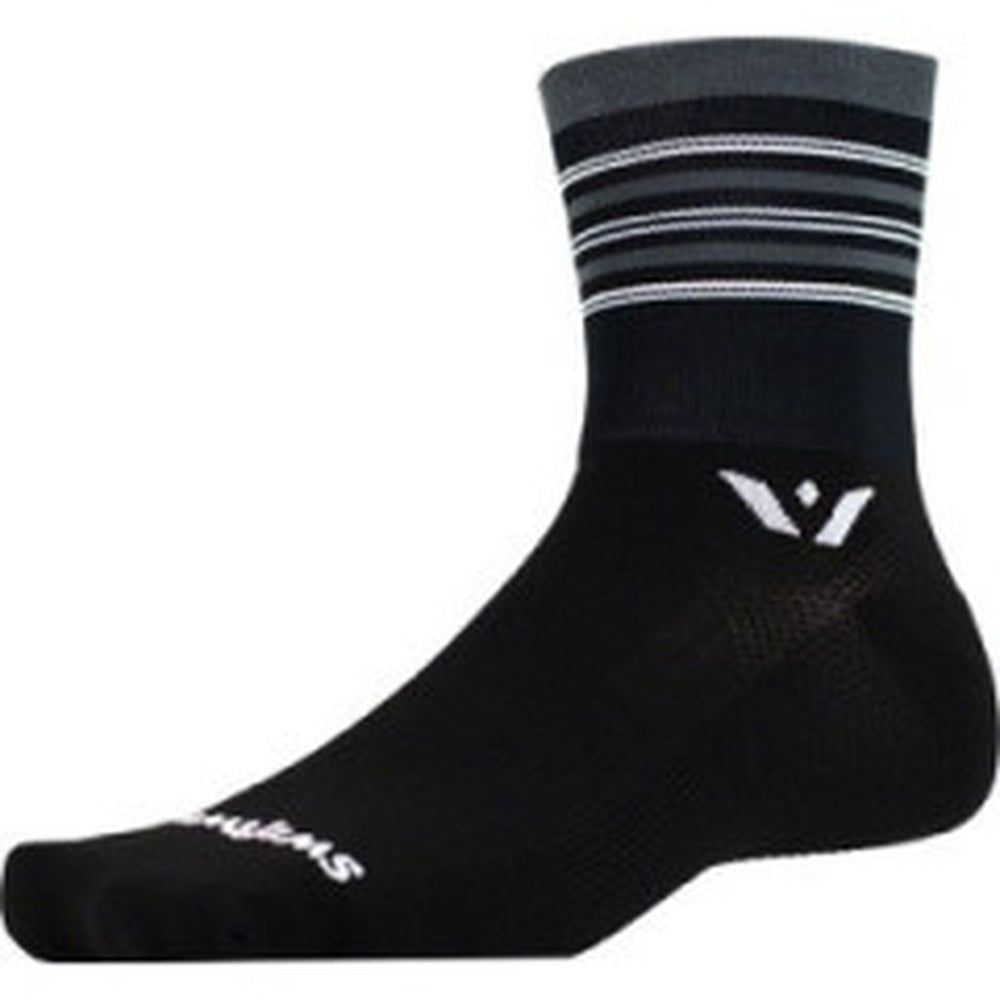 Swiftwick Aspire Four Socks - Black/Gray/Silver