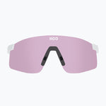 KOO Nova sunglasses in white matt frame with photochromic pink lens front view