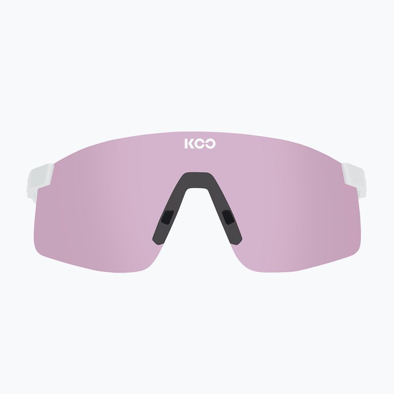 KOO Nova sunglasses in white matt frame with photochromic pink lens front view