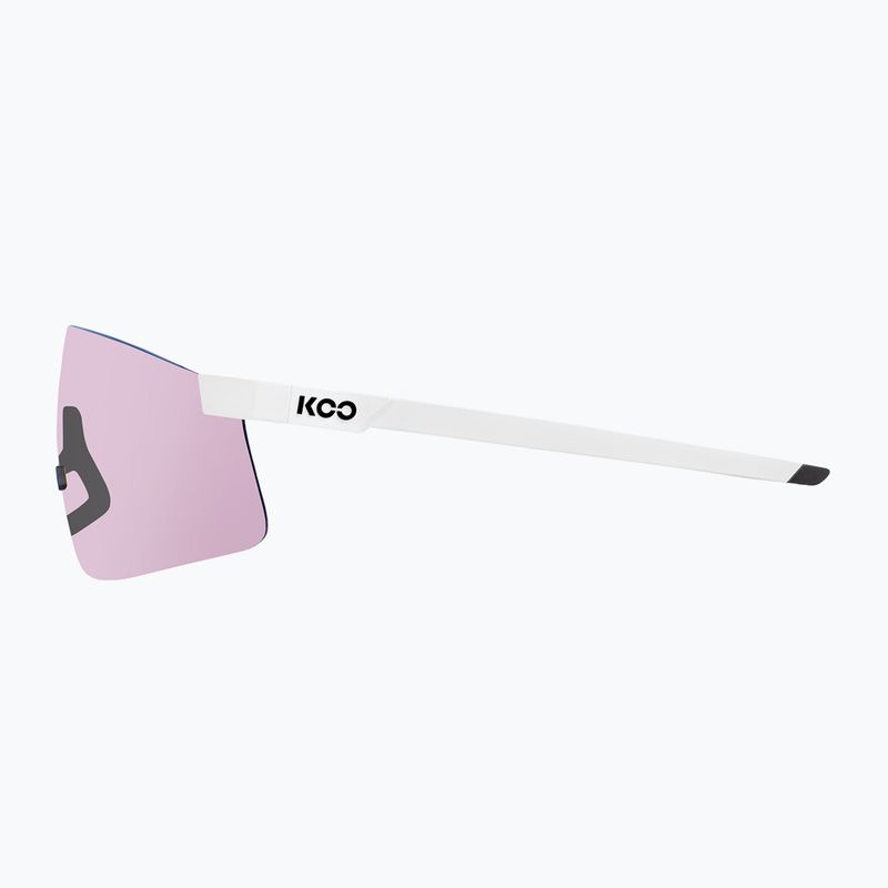 KOO Nova sunglasses in white matte frame with photochromic pink lens