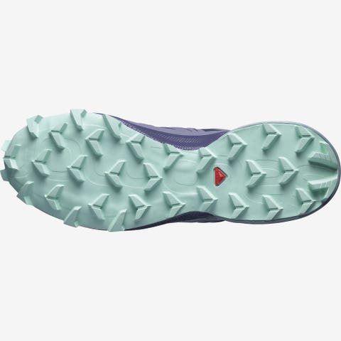 Salomon Speedcross 5 women's trail running shoe sole view showing aggressive lugged traction pattern