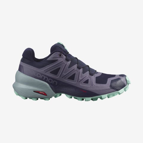 Salomon Speedcross 5 women's trail running shoe in evening blue with mint sole